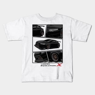 Mitsubishi Lancer EVO X Black, Evolution X, JDM Kids T-Shirt